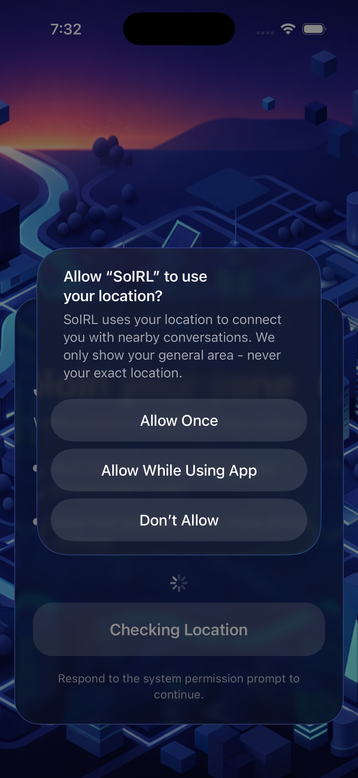Location permission prompt in SoIRL